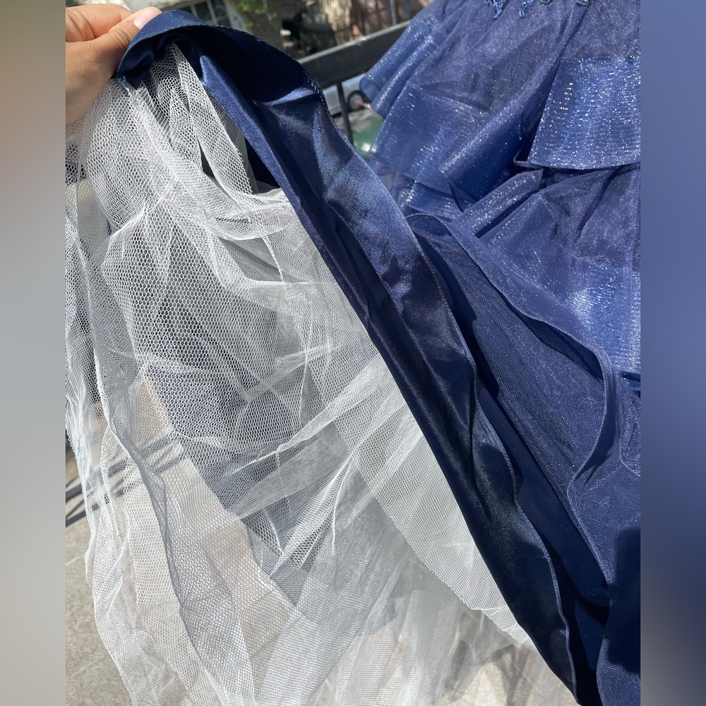Blue Prom Dress with layers - Picture 9 of 13